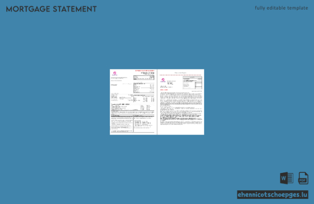 UAE Capella Pay Bankhypothekenabrechnung im Word- und PDF-Format, 3 Seiten 1,-2 Beispielvorschau